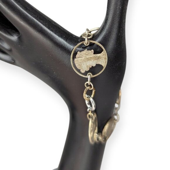 Vintage Mercury Silver Dime Cut Out Coin Bracelet - Picture 5 of 14